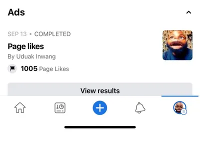 Facebook page likes ad: 1,005 page likes