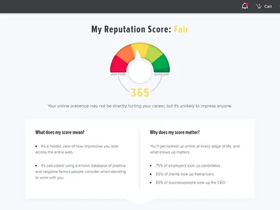 Online reputation score report