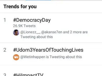 #Udom3YearsOfTouchingLives trending at number 2
