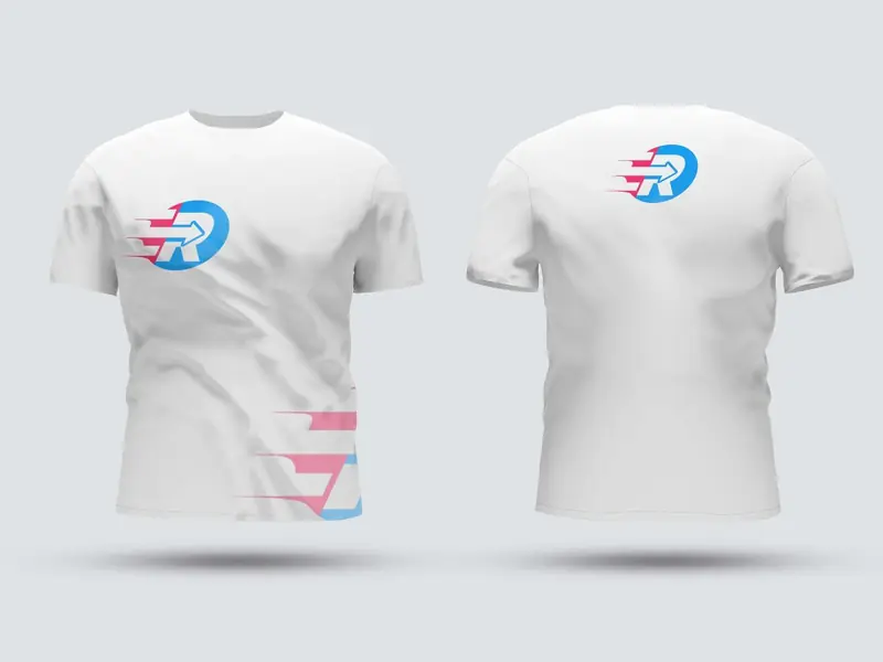 White ExpressRyders T-shirt, front and back