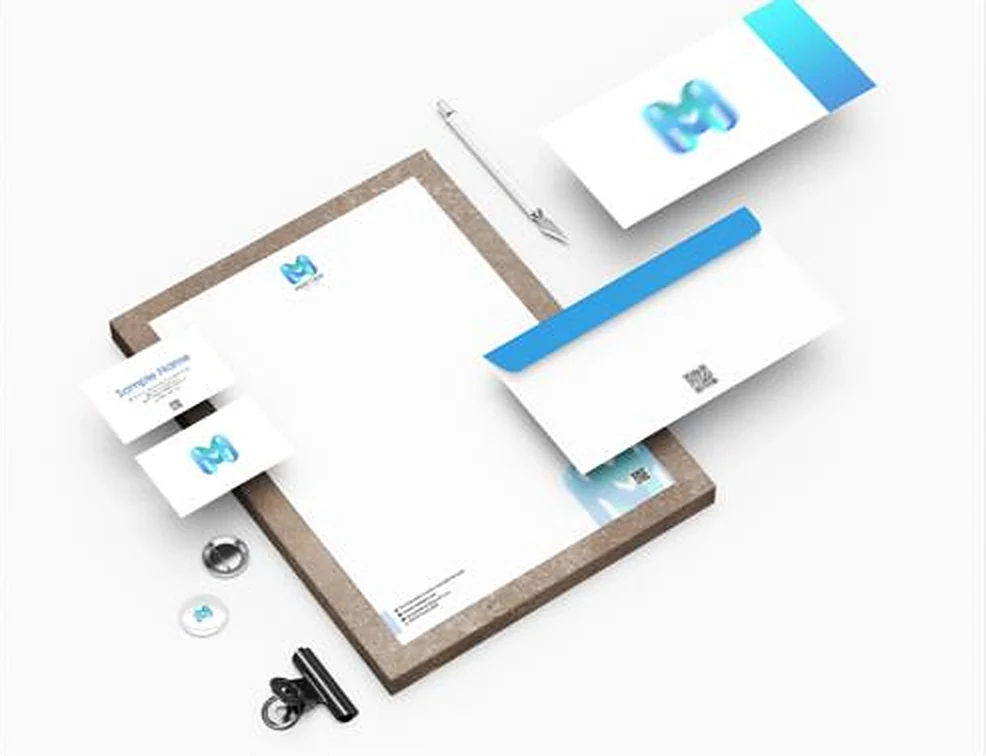 Meeting Minutes letterhead, business cards and envelope