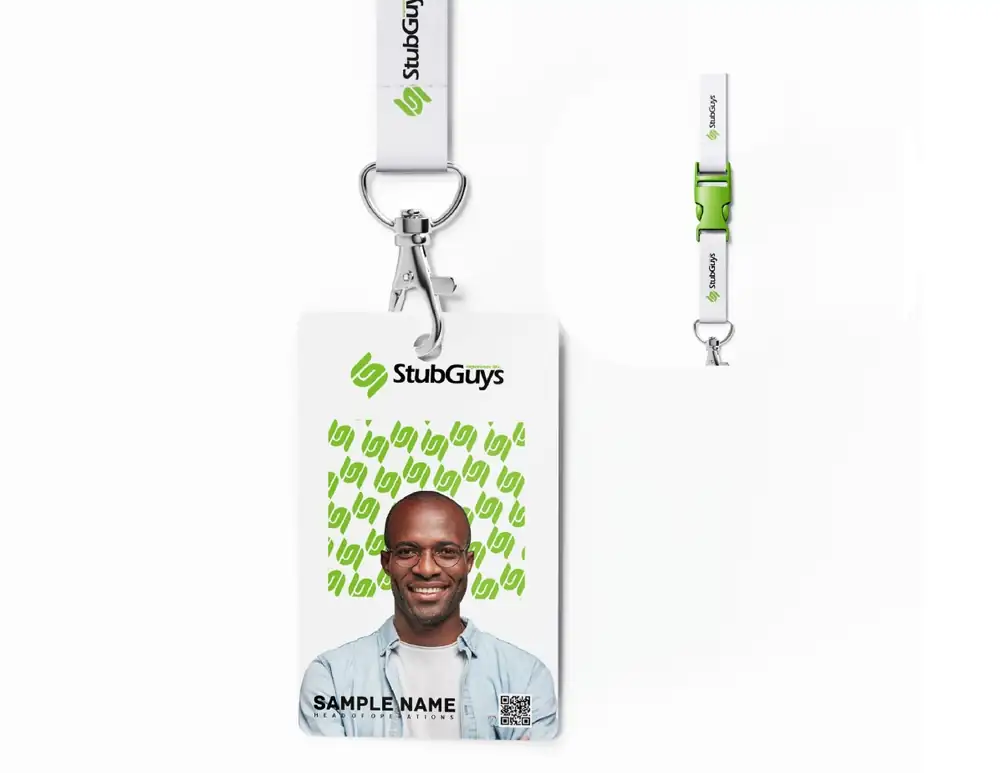 StubGuys staff ID card and lanyard