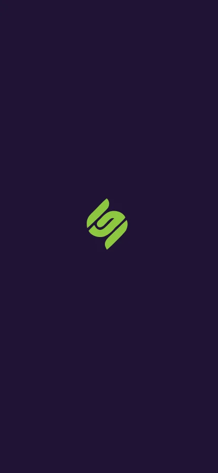 StubGuys app splash screen with the green mark on deep purple